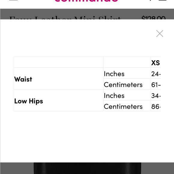 The Faux Leather Mini Skirt from Commando Sz Small - Picture 2 of 8